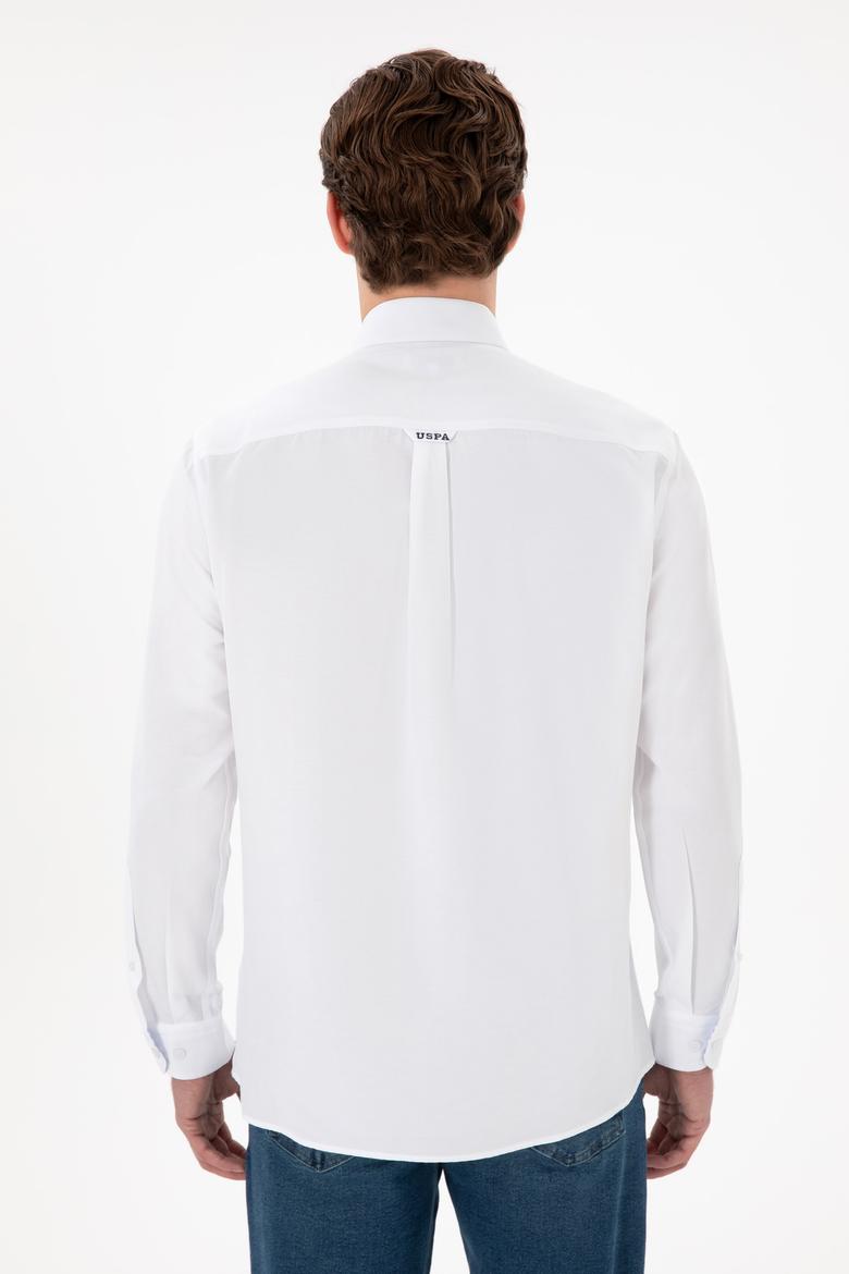 Erkek Beyaz Cepli Uzun Kollu Gömlek - 50306337007