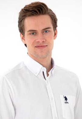 Erkek Beyaz Cepli Uzun Kollu Gömlek - 50306337007