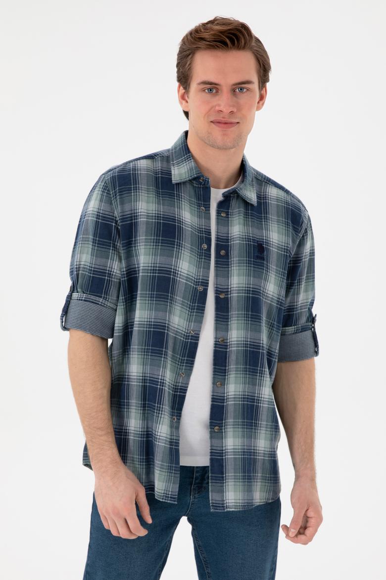 Erkek Lacivert Uzun Kollu Gömlek