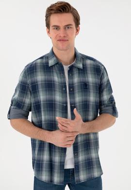 Erkek Lacivert Uzun Kollu Gömlek - 50305721006