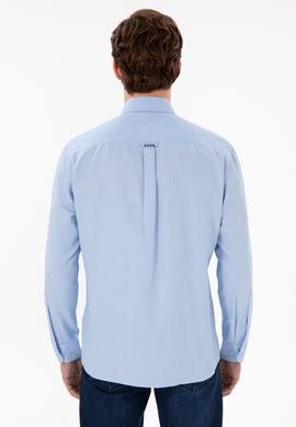 Erkek Açık Mavi Cepli Uzun Kollu Gömlek - 50306337016