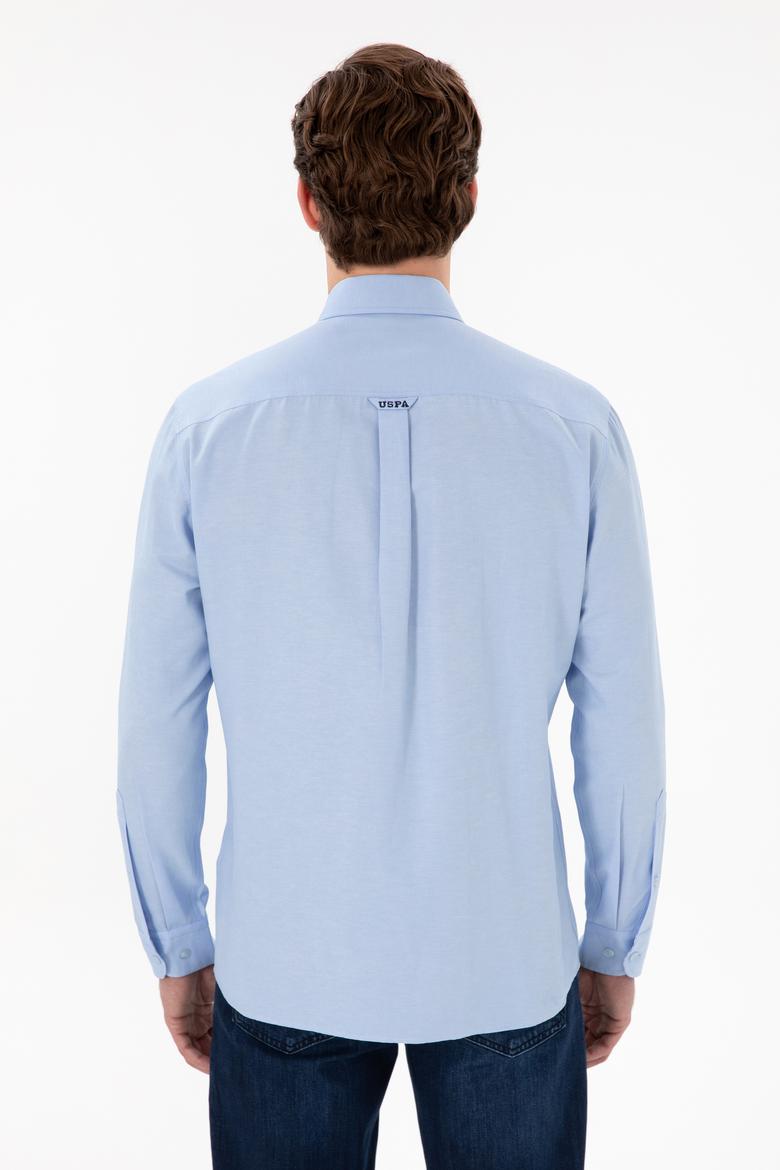 Erkek Açık Mavi Cepli Uzun Kollu Gömlek - 50306337016