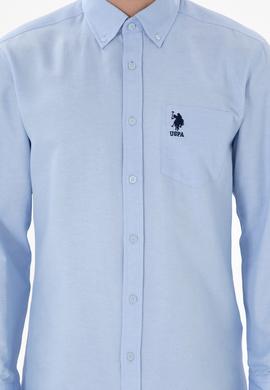 Erkek Açık Mavi Cepli Uzun Kollu Gömlek - 50306337016