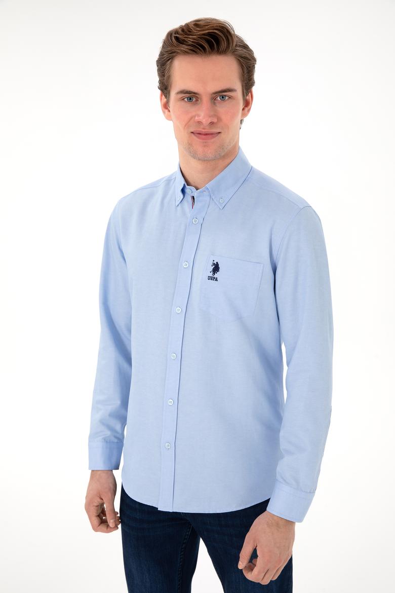 Erkek Açık Mavi Cepli Uzun Kollu Gömlek - 50306337016