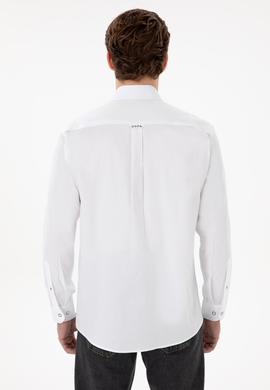 Erkek Beyaz Uzun Kollu Basic Gömlek - 50297981007