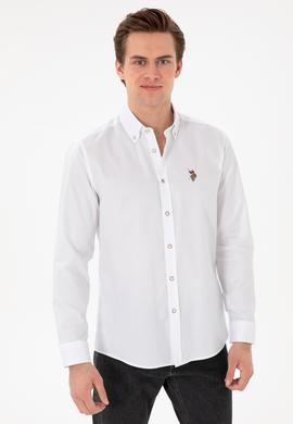 Erkek Beyaz Uzun Kollu Basic Gömlek - 50297981007
