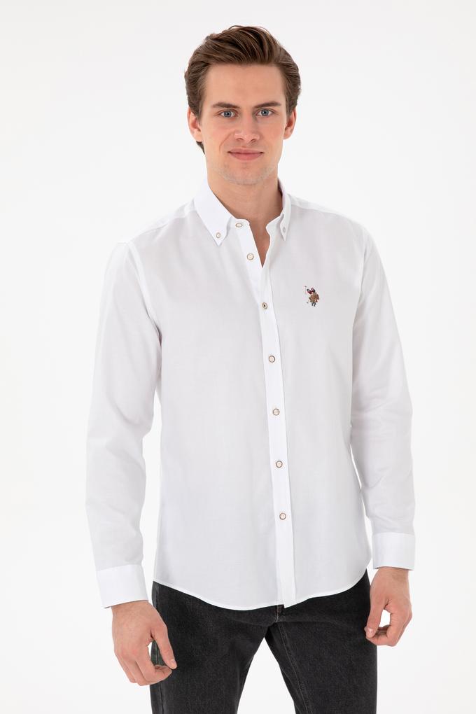 Erkek Beyaz Uzun Kollu Basic Gömlek