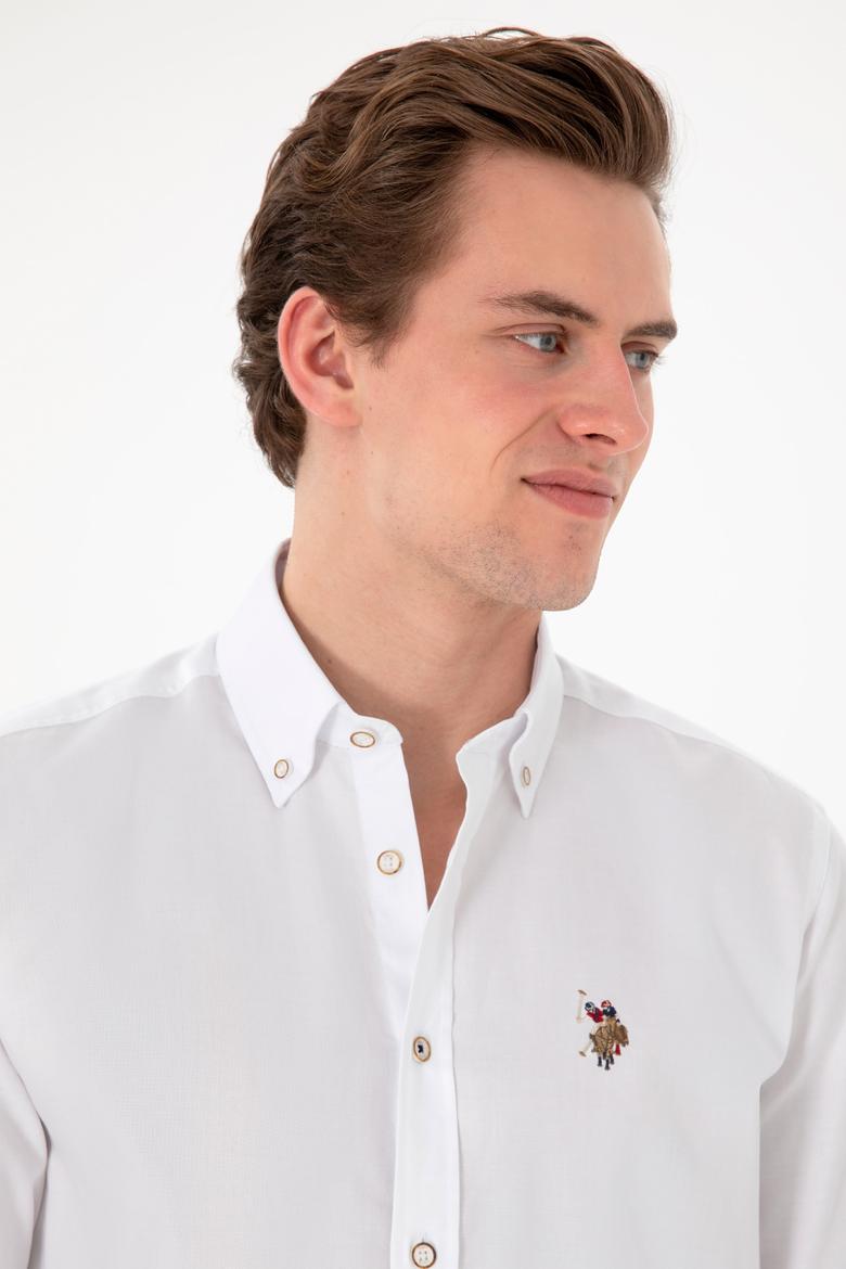 Erkek Beyaz Uzun Kollu Basic Gömlek - 50297981007