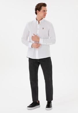 Erkek Beyaz Uzun Kollu Basic Gömlek - 50297981007