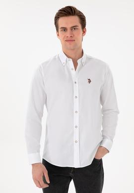 Erkek Beyaz Uzun Kollu Basic Gömlek - 50297981007