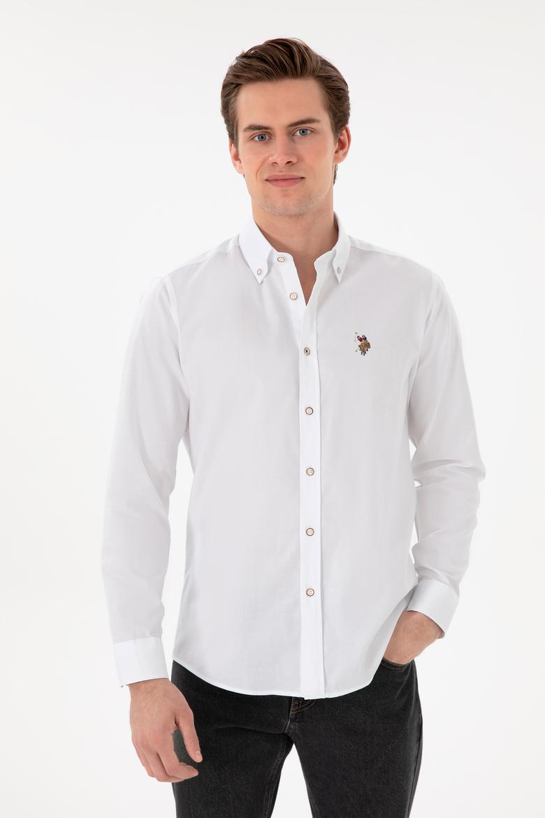 Erkek Beyaz Uzun Kollu Basic Gömlek - 50297981007