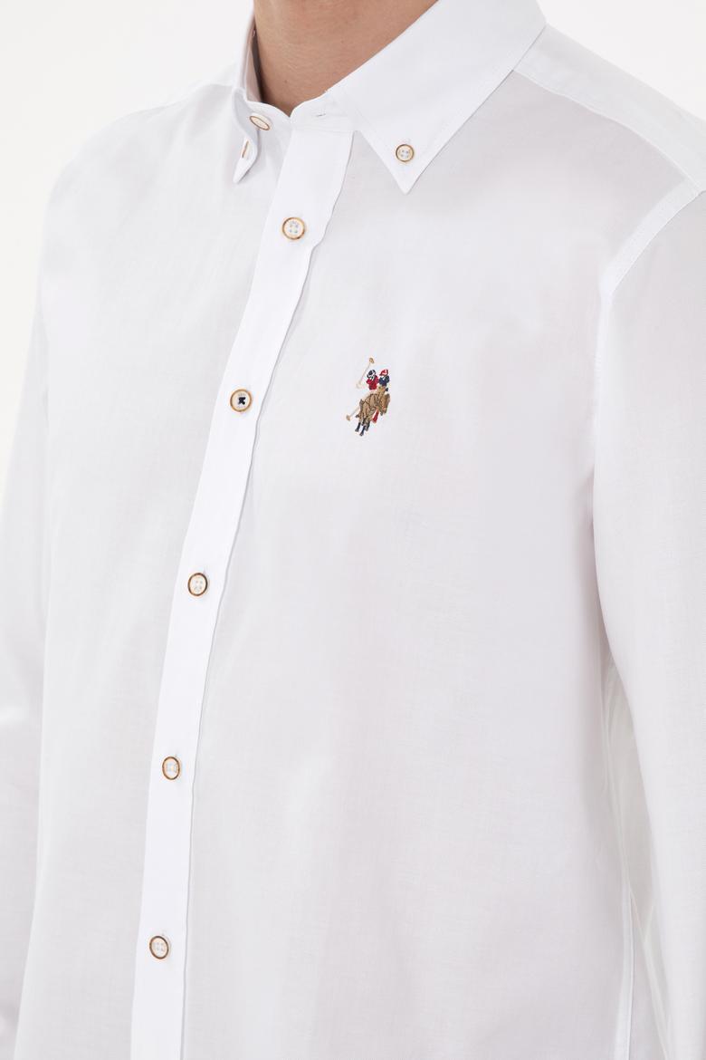 Erkek Beyaz Uzun Kollu Basic Gömlek - 50297981007