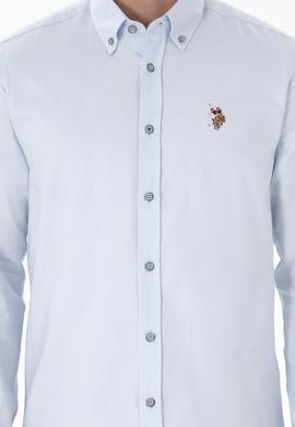 Erkek Açık Mavi Uzun Kollu Basic Gömlek - 50297897013