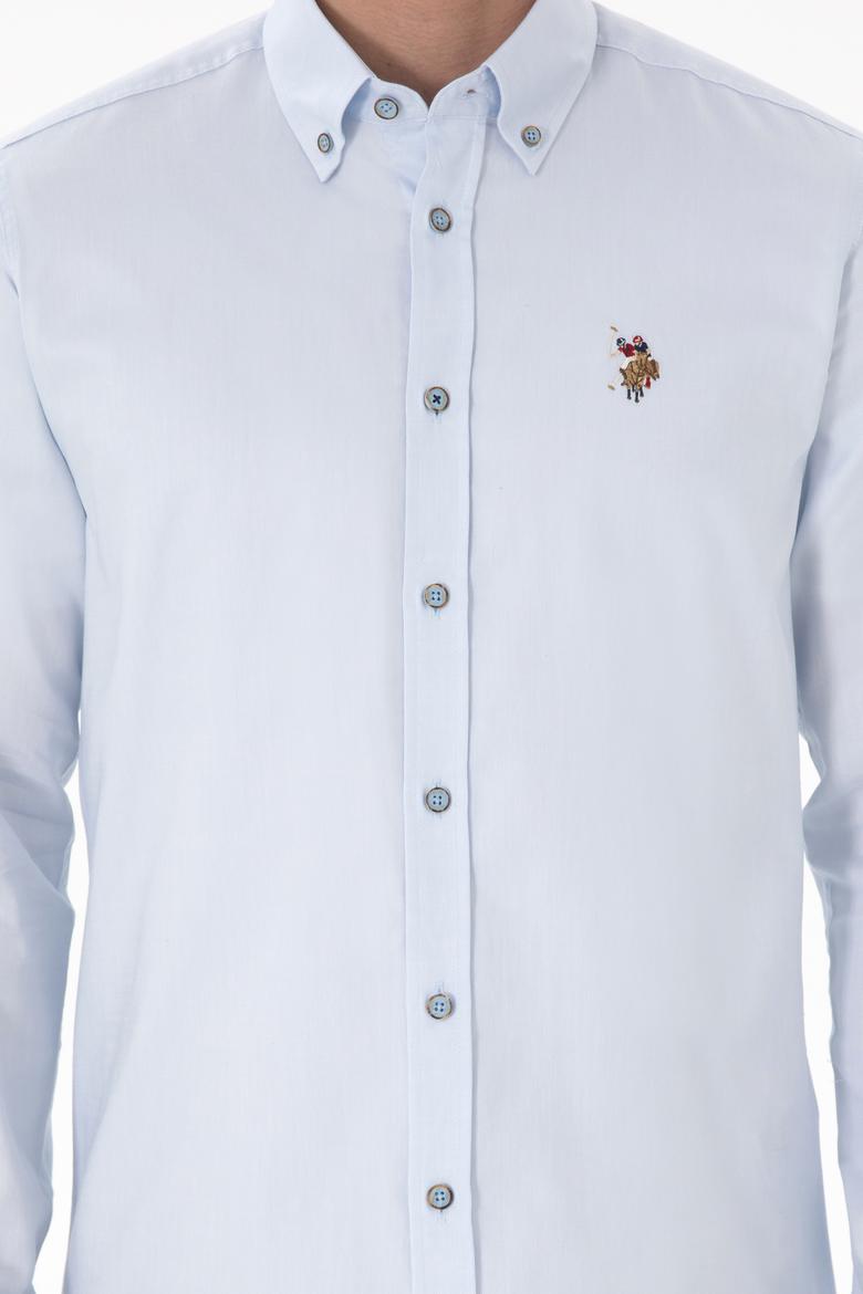 Erkek Açık Mavi Uzun Kollu Basic Gömlek - 50297897013