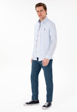 Erkek Açık Mavi Uzun Kollu Basic Gömlek - 50297897013