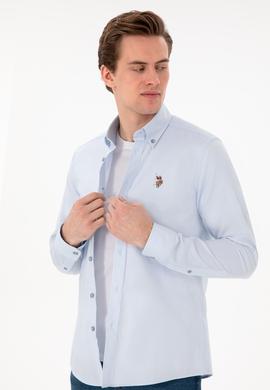 Erkek Açık Mavi Uzun Kollu Basic Gömlek - 50297897013