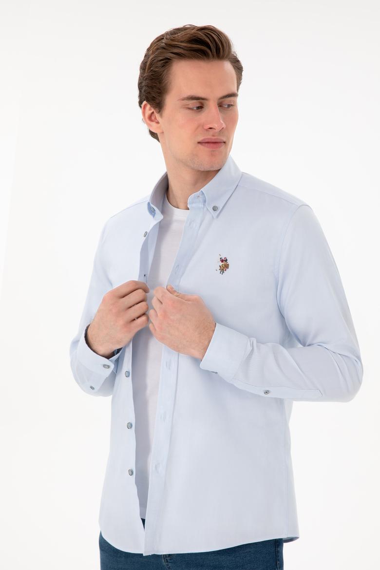 Erkek Açık Mavi Uzun Kollu Basic Gömlek - 50297897013