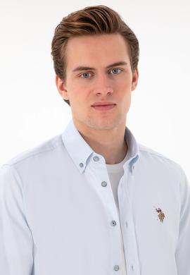 Erkek Açık Mavi Uzun Kollu Basic Gömlek - 50297897013