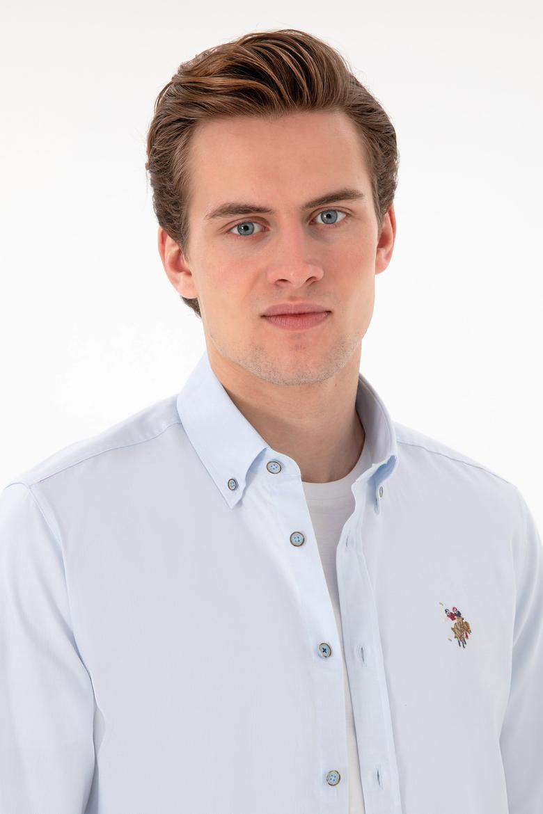 Erkek Açık Mavi Uzun Kollu Basic Gömlek - 50297897013