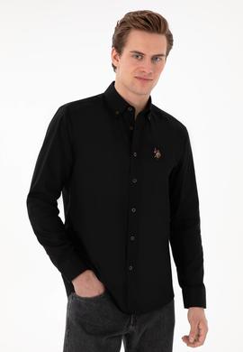 Erkek Siyah Uzun Kollu Basic Gömlek - 50297981022