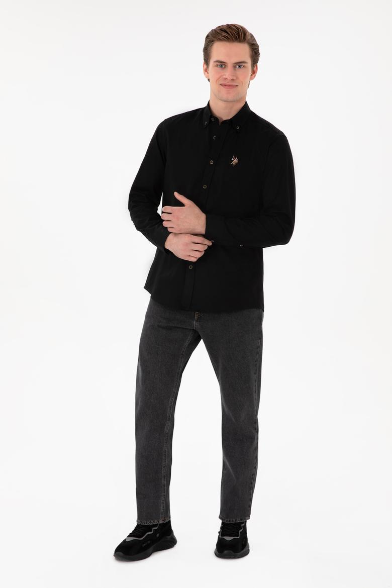 Erkek Siyah Uzun Kollu Basic Gömlek - 50297981022