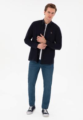 Erkek Lacivert Uzun Kollu Basic Gömlek - 50298000014