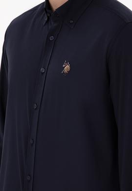 Erkek Lacivert Uzun Kollu Basic Gömlek - 50298000014