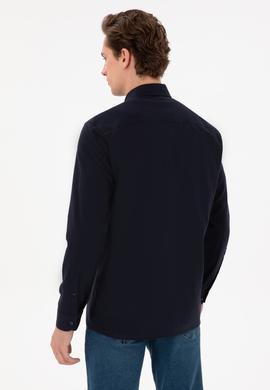 Erkek Lacivert Uzun Kollu Basic Gömlek - 50298000014