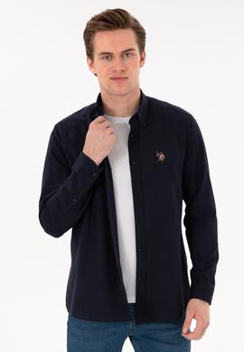 Erkek Lacivert Uzun Kollu Basic Gömlek - 50298000014