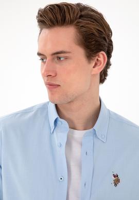 Erkek Açık Mavi Uzun Kollu Basic Gömlek - 50298000022