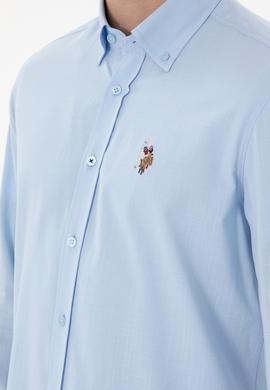 Erkek Açık Mavi Uzun Kollu Basic Gömlek - 50298000022