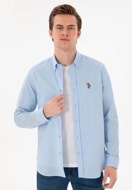 Erkek Açık Mavi Uzun Kollu Basic Gömlek - 50298000022