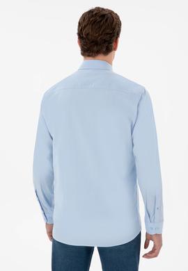 Erkek Açık Mavi Uzun Kollu Basic Gömlek - 50298000022