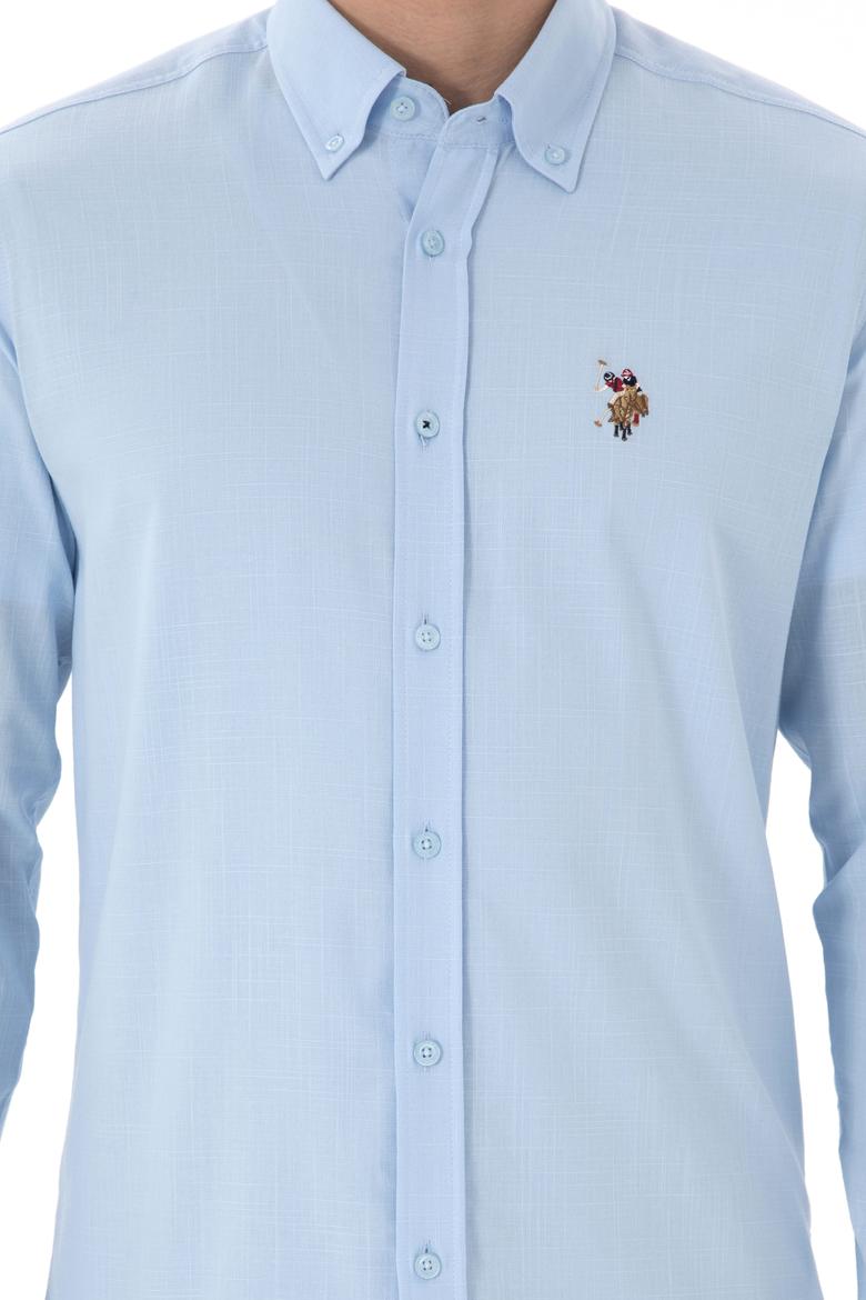 Erkek Açık Mavi Uzun Kollu Basic Gömlek - 50298000022