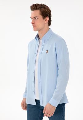 Erkek Açık Mavi Uzun Kollu Basic Gömlek - 50298000022