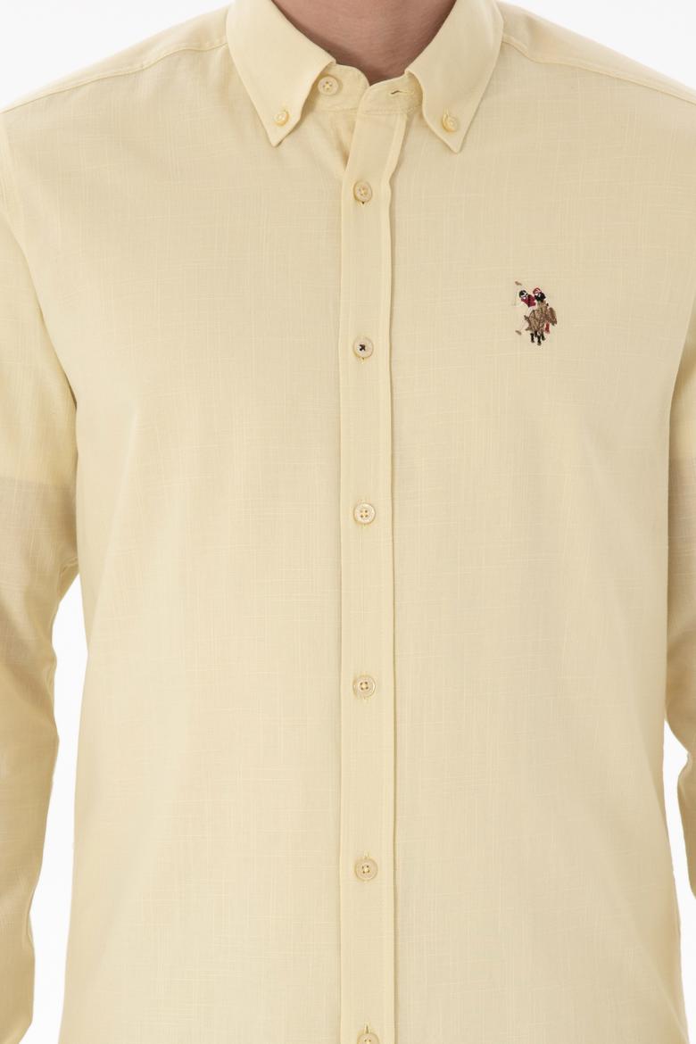 Erkek Açık Haki Uzun Kollu Basic Gömlek - 50298000046