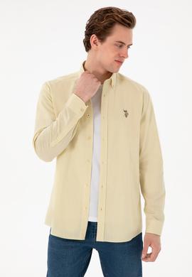 Erkek Açık Haki Uzun Kollu Basic Gömlek - 50298000046