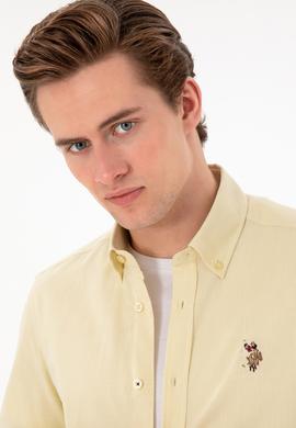 Erkek Açık Haki Uzun Kollu Basic Gömlek - 50298000046