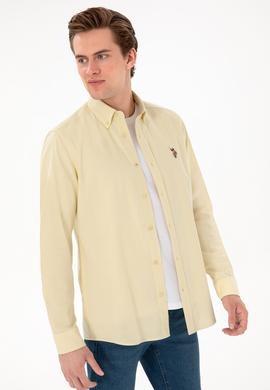 Erkek Açık Haki Uzun Kollu Basic Gömlek - 50298000046