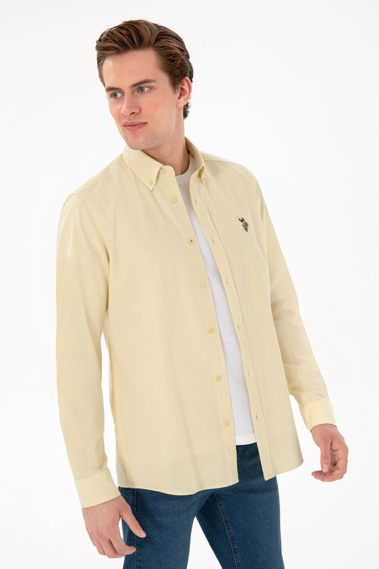 Erkek Açık Haki Uzun Kollu Basic Gömlek - 50298000046