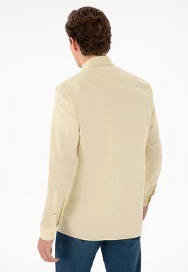 Erkek Açık Haki Uzun Kollu Basic Gömlek - 50298000046