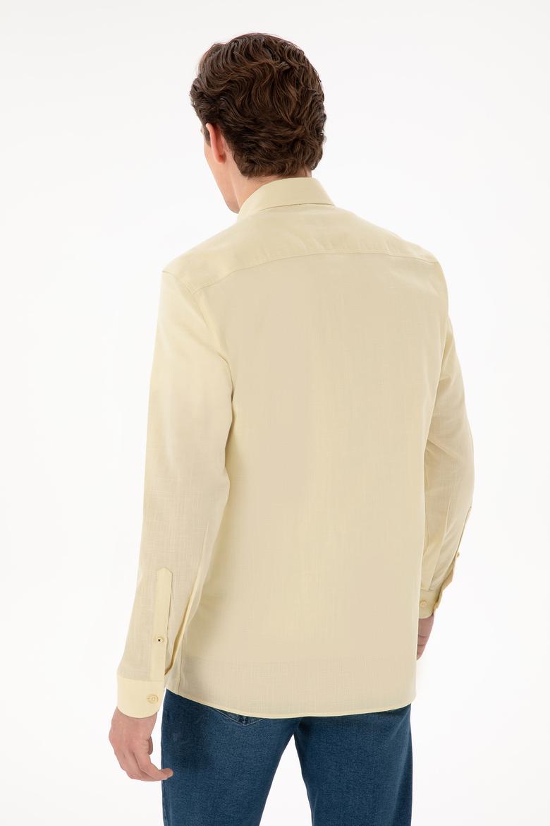 Erkek Açık Haki Uzun Kollu Basic Gömlek - 50298000046