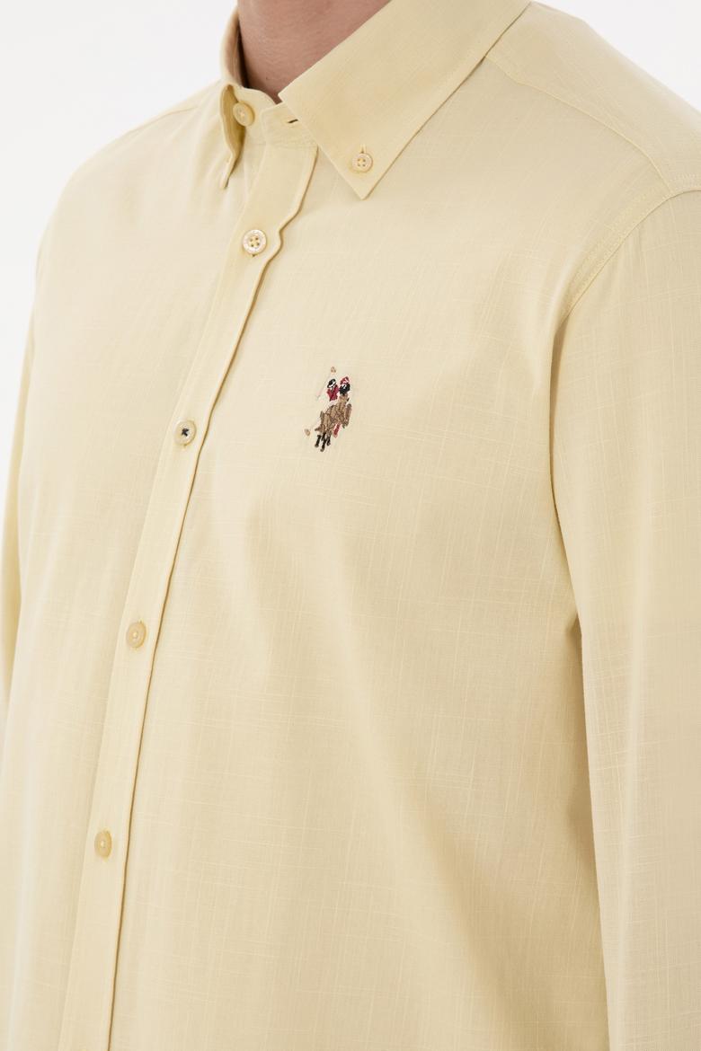 Erkek Açık Haki Uzun Kollu Basic Gömlek - 50298000046