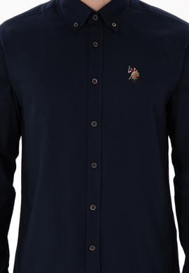 Erkek Lacivert Uzun Kollu Basic Gömlek - 50297981032