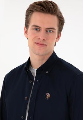 Erkek Lacivert Uzun Kollu Basic Gömlek - 50297981032