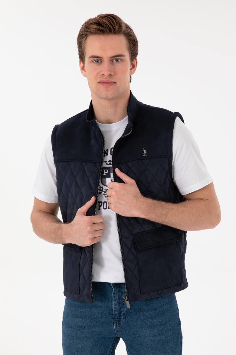 Erkek Lacivert Deri Ceket