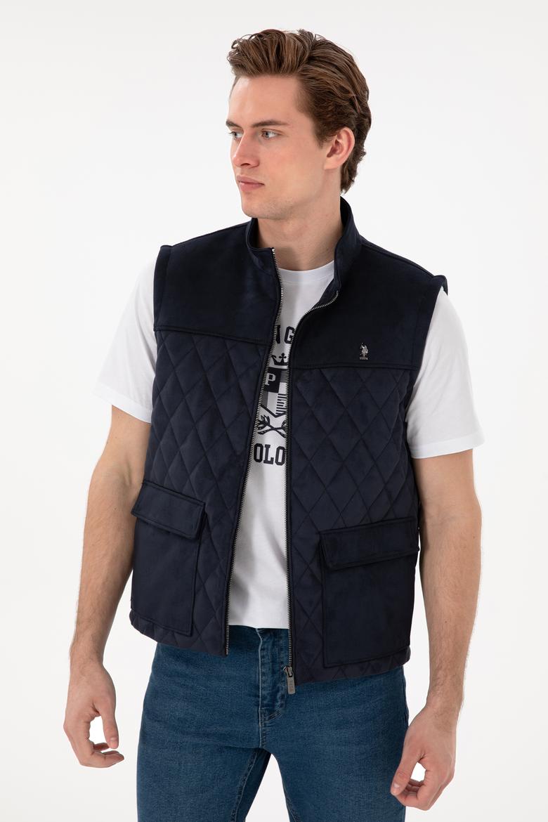 Erkek Lacivert Deri Ceket - 50307338006