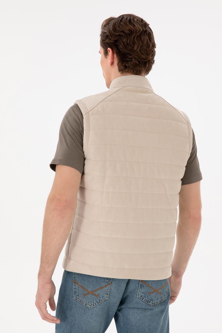 Erkek Bej Deri Ceket - 50307339006