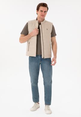 Erkek Bej Deri Ceket - 50307339006