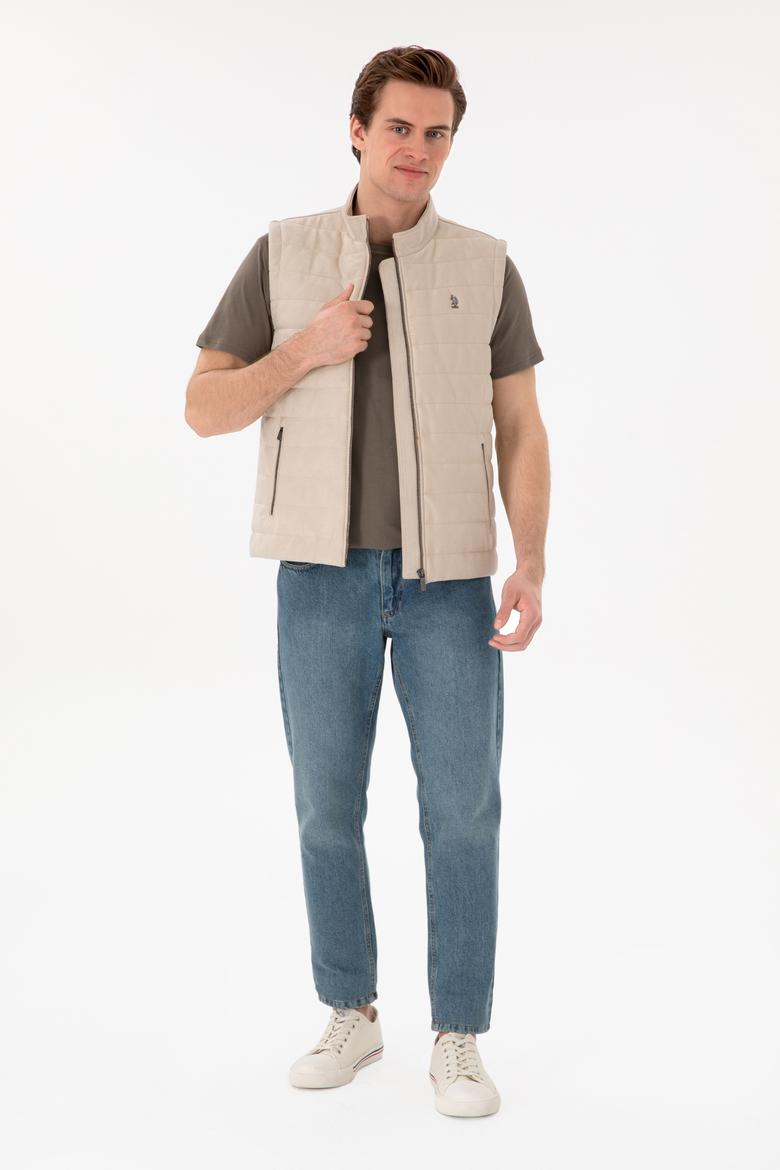 Erkek Bej Deri Ceket - 50307339006